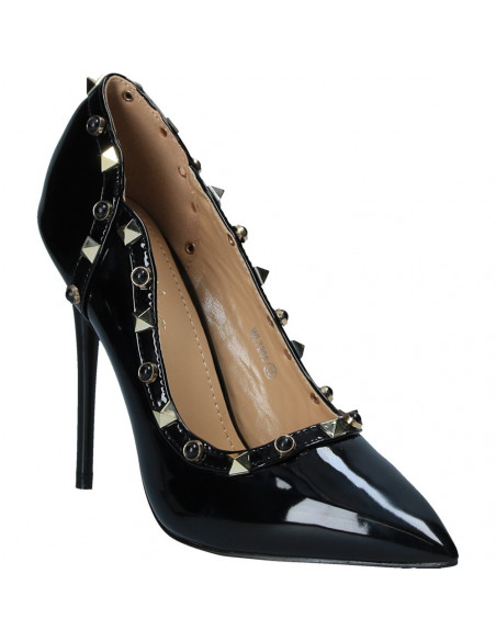 Pantofi fashion, de lac, cu toc inalt