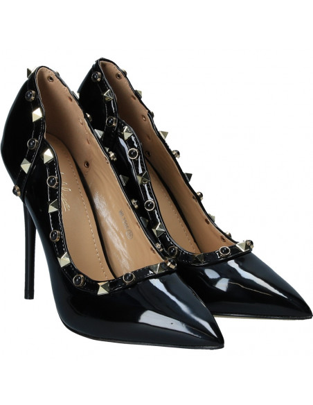 Pantofi fashion, de lac, cu toc inalt