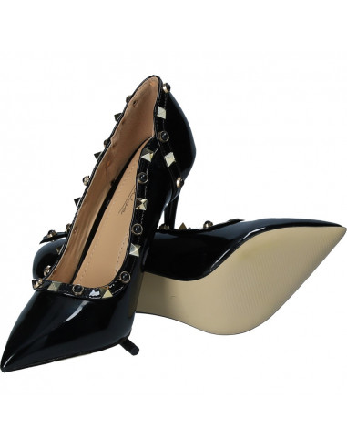Pantofi fashion, de lac, cu toc inalt