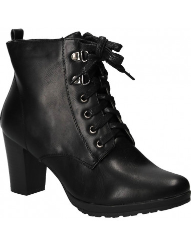 Botine fashion, negre, cu toc mediu