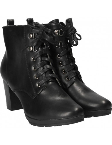 Botine fashion, negre, cu toc mediu