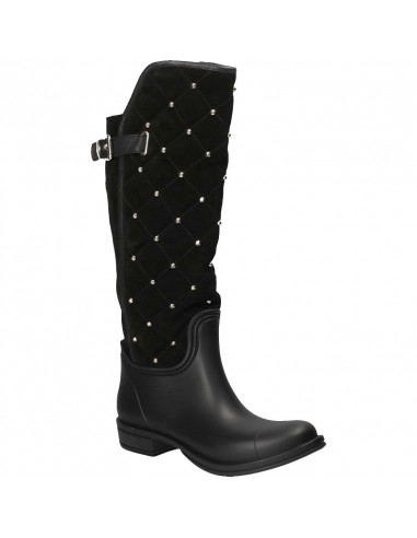 Cizme glamour, PVC și piele intoarsa