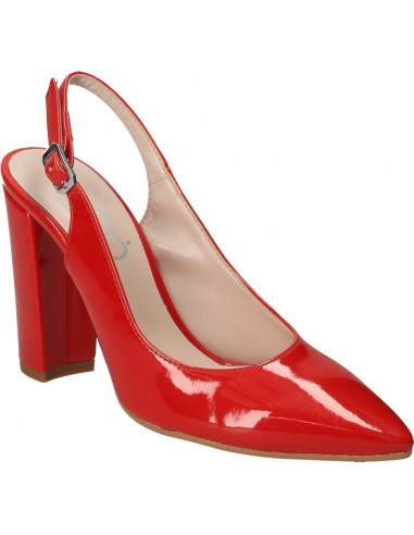 Pantofi trendy, rosii, cu bot ascutit