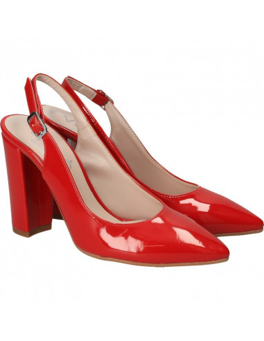 Pantofi trendy, rosii, cu bot ascutit