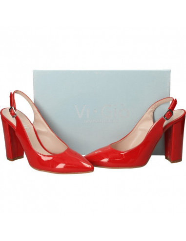 Pantofi trendy, rosii, cu bot ascutit