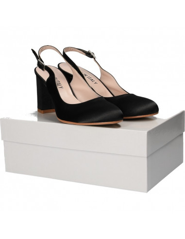 Pantofi eleganti, din satin negru