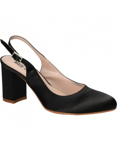 Pantofi eleganti, din satin negru