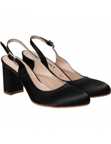 Pantofi eleganti, din satin negru