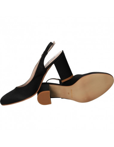 Pantofi eleganti, din satin negru