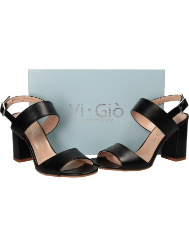 Sandale fashion, negre, cu toc inalt