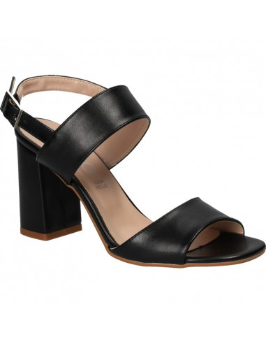 Sandale fashion, negre, cu toc inalt