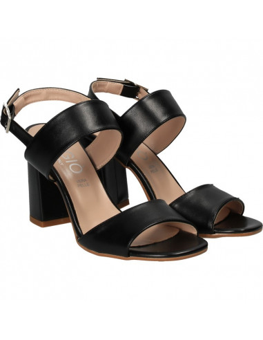 Sandale fashion, negre, cu toc inalt