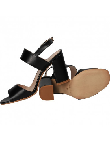 Sandale fashion, negre, cu toc inalt