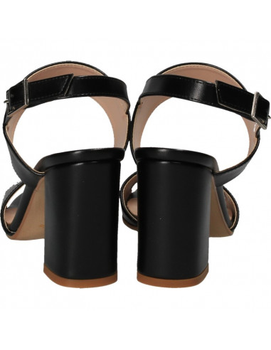 Sandale fashion, negre, cu toc inalt