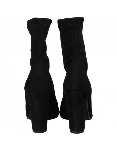 Cizme fashion, din material stretch, cu toc