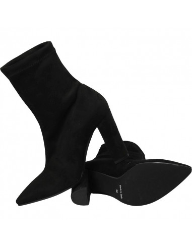 Cizme fashion, din material stretch, cu toc