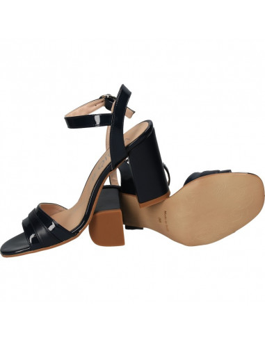 Sandale de dama, clasice, de lac, bleumarin
