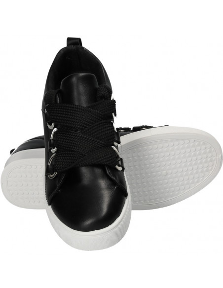 Pantofi fashion, cu cercuri, culoarea neagra