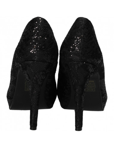 Pantofi de vara, sclipici negru, pentru femei