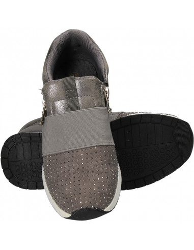 Sneakers gri cu strasuri, pentru fete