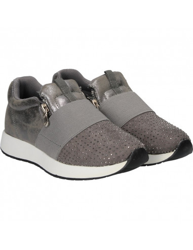 Sneakers gri cu strasuri, pentru fete
