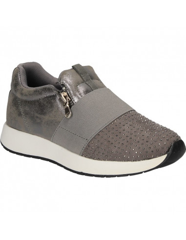 Sneakers gri cu strasuri, pentru fete