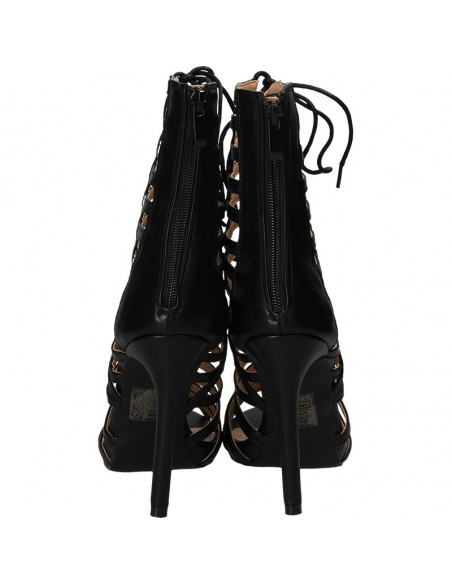 Sandale fashion, negre, cu toc inalt