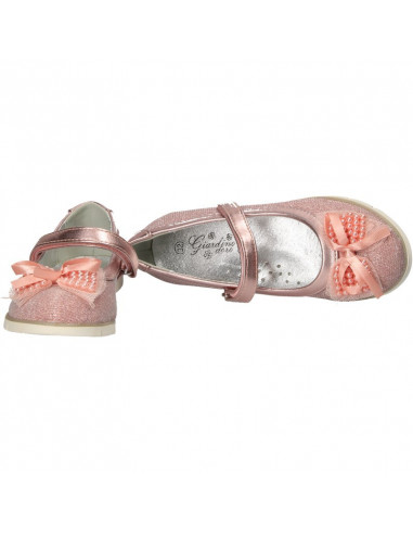 Balerini trendy, roz, cu perle, pentru fete