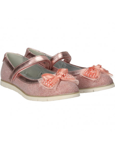 Balerini trendy, roz, cu perle, pentru fete
