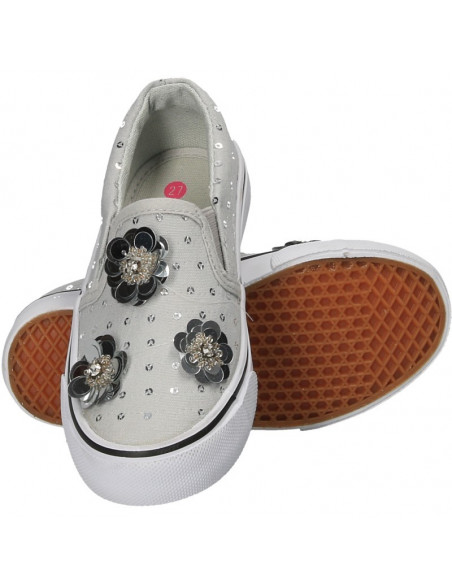 Espadrile cu flori glamour, pentru fete