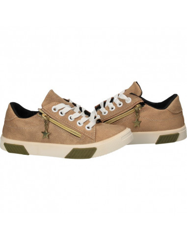 Pantofi Sport Fete Bej cu Accesorii Aurii