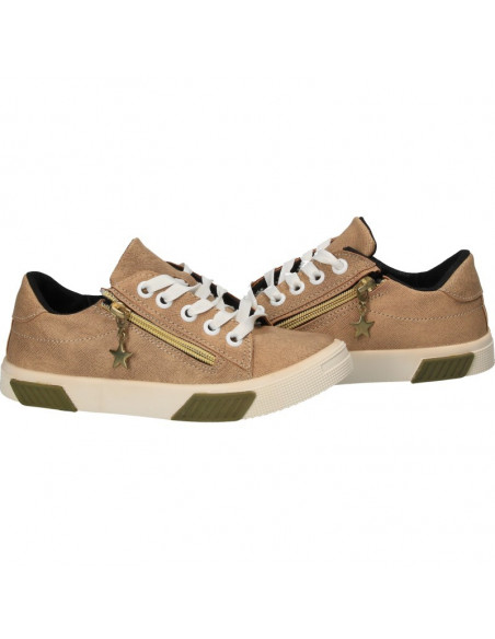 Pantofi Sport Fete Bej cu Accesorii Aurii