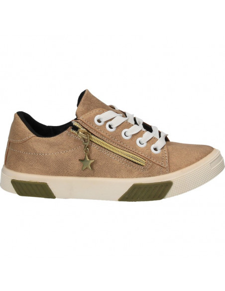 Pantofi Sport Fete Bej cu Accesorii Aurii