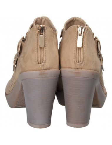 Sandale fashion, maro, cu toc inalt