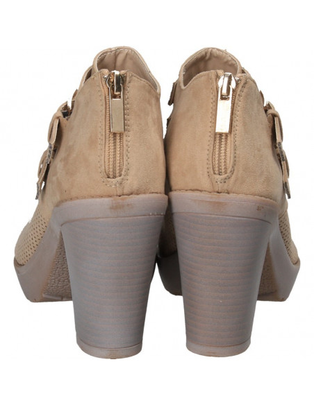 Sandale fashion, maro, cu toc inalt