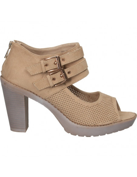 Sandale fashion, maro, cu toc inalt