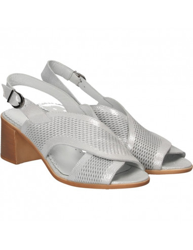 Sandale elegante, toc mediu, din piele