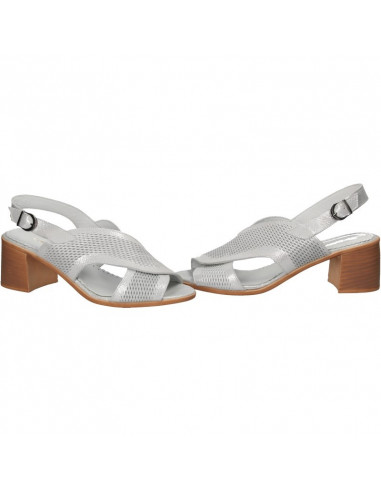Sandale elegante, toc mediu, din piele