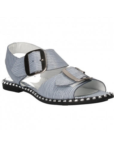 Sandale glamour, albastre, piele naturala