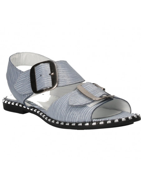 Sandale glamour, albastre, piele naturala