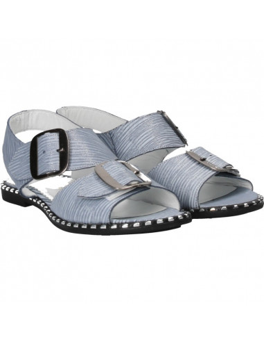 Sandale glamour, albastre, piele naturala