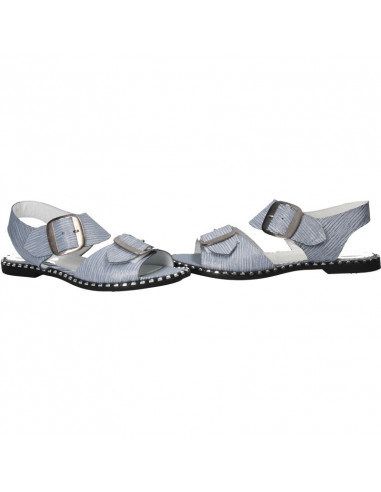 Sandale glamour, albastre, piele naturala
