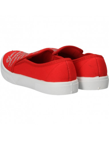 Espadrile de dama, rosii, cu strasuri