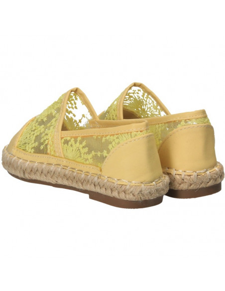 Espadrile galbene, din dantela, pentru fete