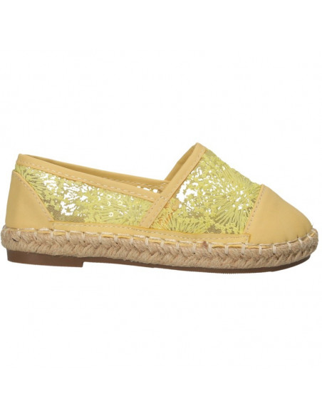 Espadrile galbene, din dantela, pentru fete
