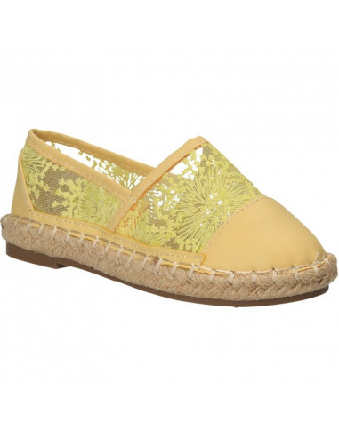 Espadrile galbene, din dantela, pentru fete