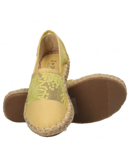 Espadrile galbene, din dantela, pentru fete