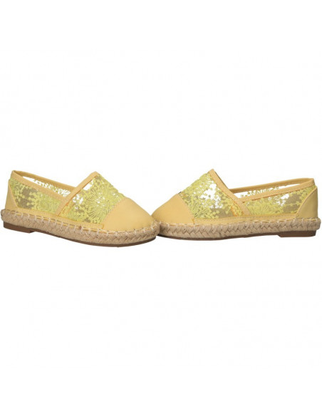 Espadrile galbene, din dantela, pentru fete