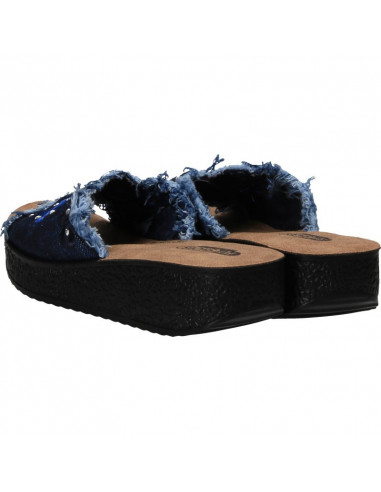Saboti din jeans, cu broderie florala