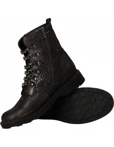 Ghete dama, stil urban, negru metalic
